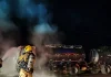 Caminhão tanque de leite pega fogo e mobiliza Corpo de Bombeiros na zona rural de Lagoa Formosa