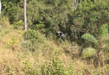 Veículo desce ribanceira de quase 200 metros na MGC 354 entre Patos de Minas e Presidente Olegário