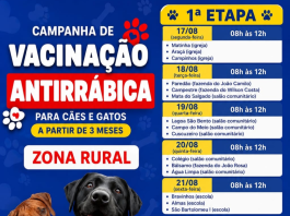 Campanha de Vacinação Antirrábica na Zona Rural de Carmo do Paranaíba começa em 17 de agosto
